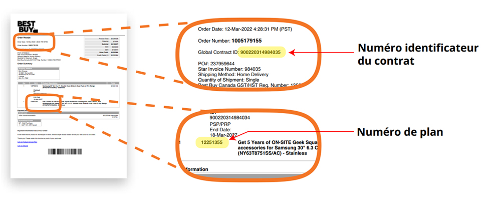 Online Purchase receipt instructions